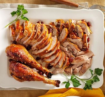 Roasted Turkey with Maple & Cranberry Glaze
